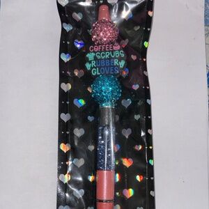 Coffee Scrubs and Rubber Gloves Handmade SnowGlobe Pen